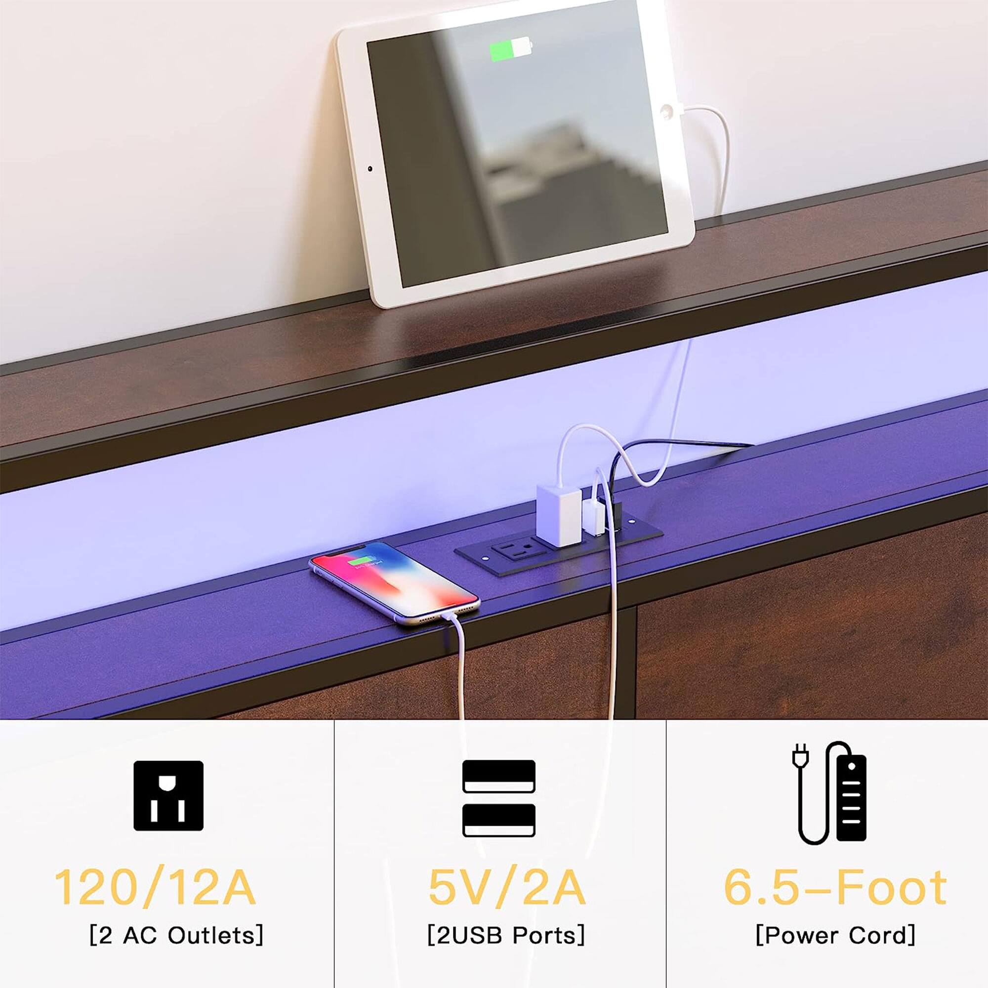 120/12A [2 AC Outlets]  
5V/2A [2 USB Ports]  
6.5-Foot [Power Cord]