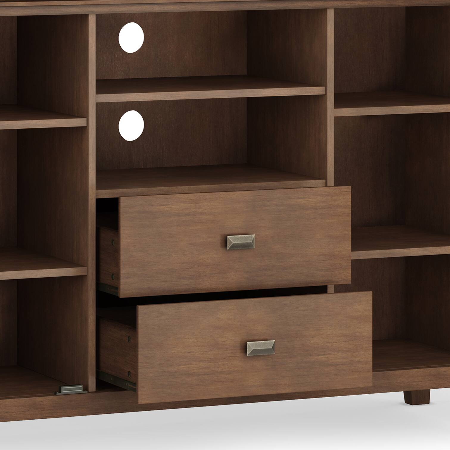 Alt View 3. Simpli Home - Artisan SOLID WOOD Tall TV Media Stand in Rustic Natural Aged Brown For TVs up to 60 inches - Rustic Natural Aged Brown.