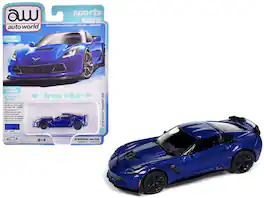 Autoworld - 2019 Chevrolet Corvette Z06 Elkhart "Sports Cars" Series 1/64 Diecast Model Car by Auto World - Lake Blue Metallic