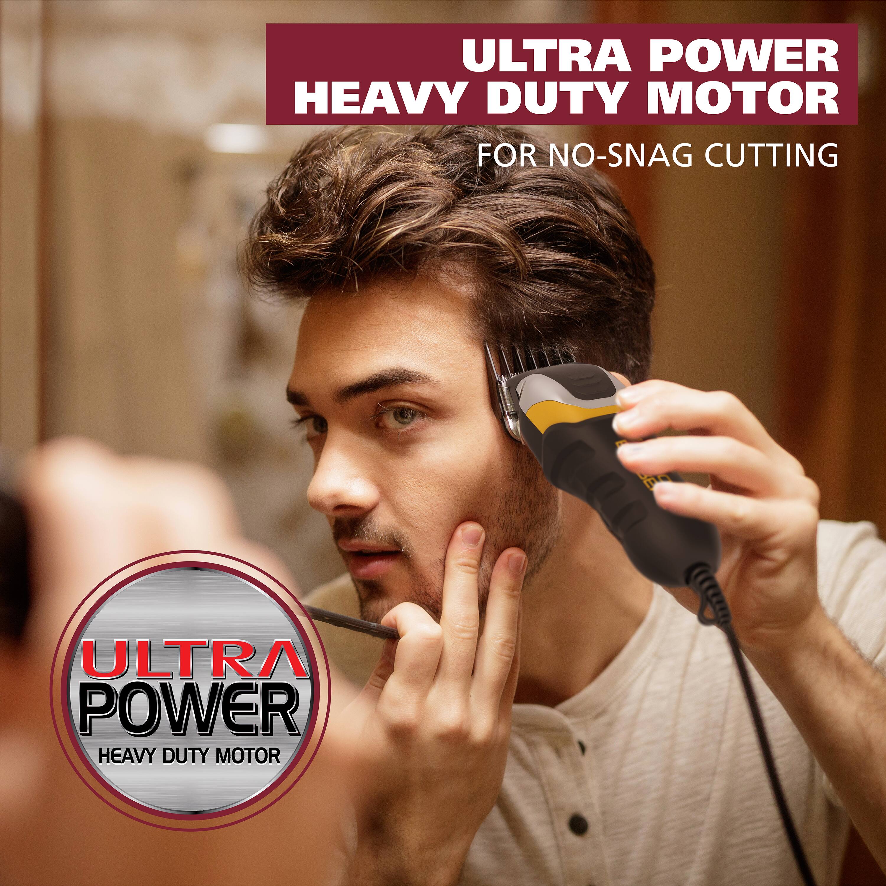 Ultra Power Heavy Duty Motor for No-Snag Cutting.