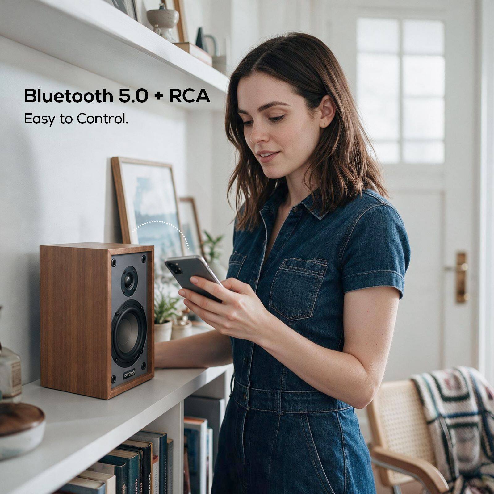 Bluetooth 5.0 + RCA  
Easy to Control.