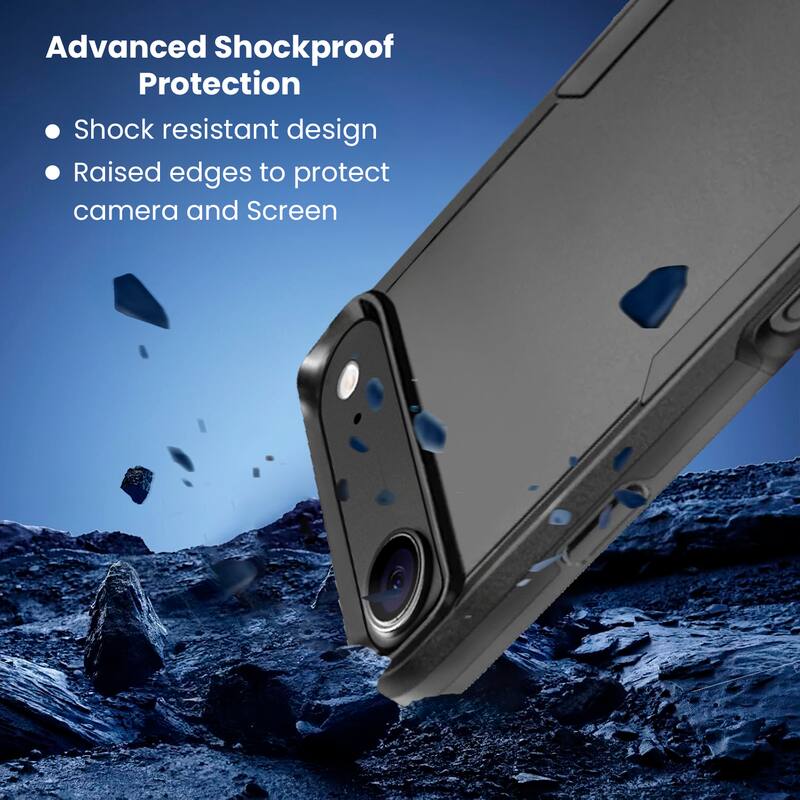 Advanced Shockproof Protection

- Shock resistant design
- Raised edges to protect camera and Screen