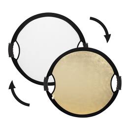 Glow - Circular Collapsible Reflector with Handles (22", Wave Gold/White)