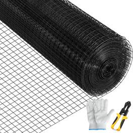VEVOR - Hardware Cloth, 24" x 100' & 1"x1" Mesh Size, Galvanized Steel Vinyl Coated 16 Gauge Chicken Wire Fencing, for Garden - Black