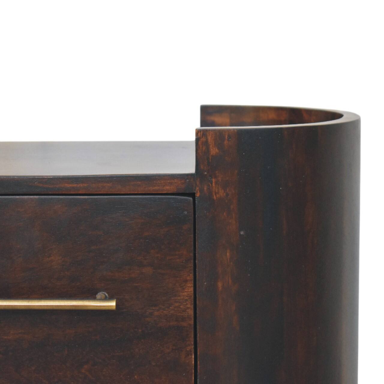 Alt View 5. Artisan Furniture - Artisan Furniture Solid Wood Velvet Mocha Curve Bedside - Brown.
