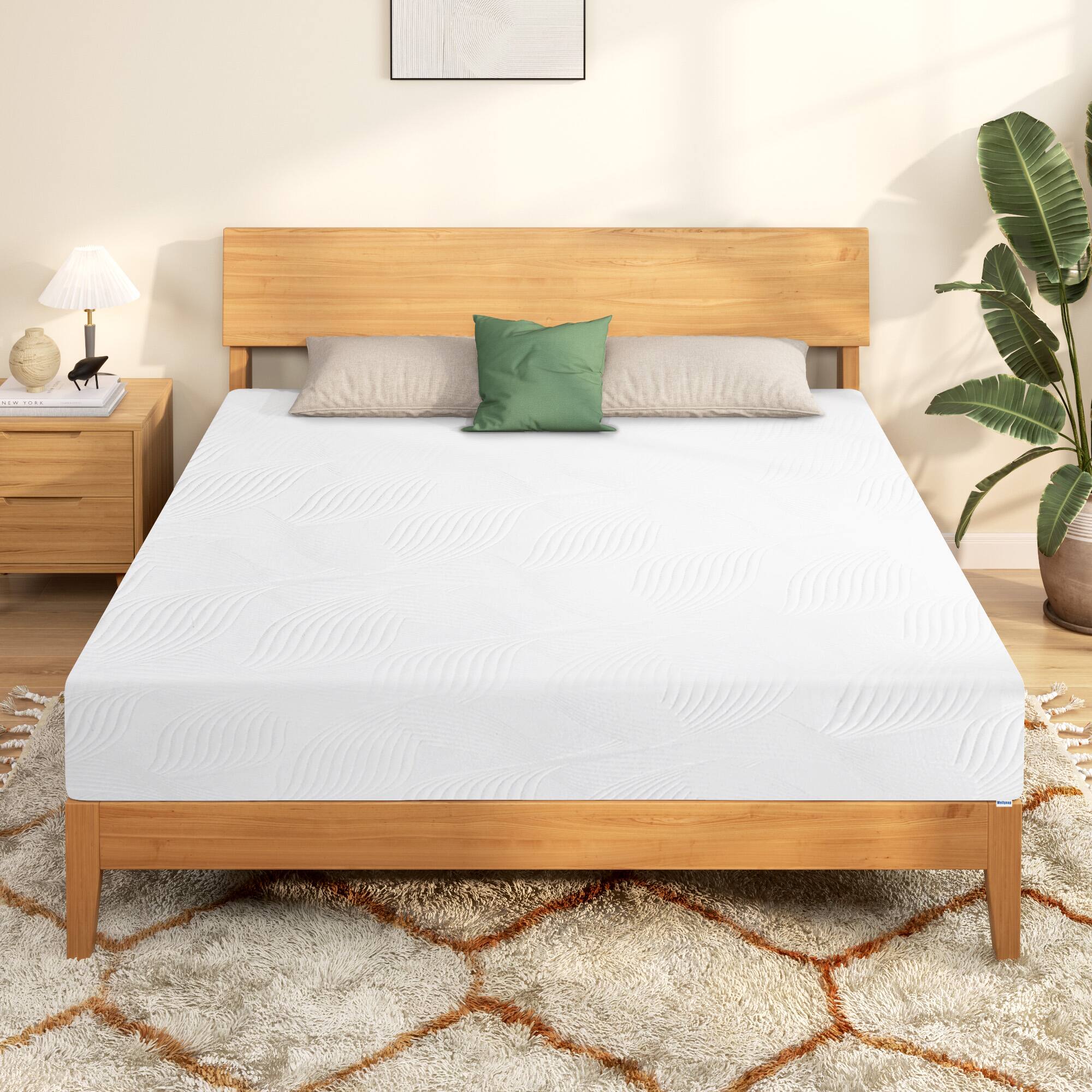Front. Glintex - 10 Inch King Memory Foam Mattress, Medium Firm, Cooling Gel, Bed in a Box, CertiPUR-US Certified, Fiberglass Free - White.