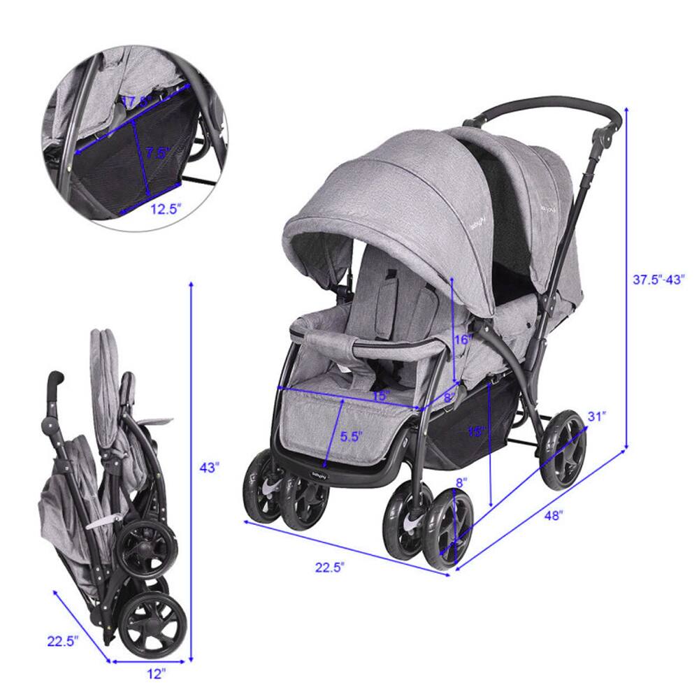 7.5"  
12.5"  
37.5"-43"  
16"  
5.5"  
87"  
15"  
31"  
43" - 8"  
48"  
22.5"  
22.5"  
12"