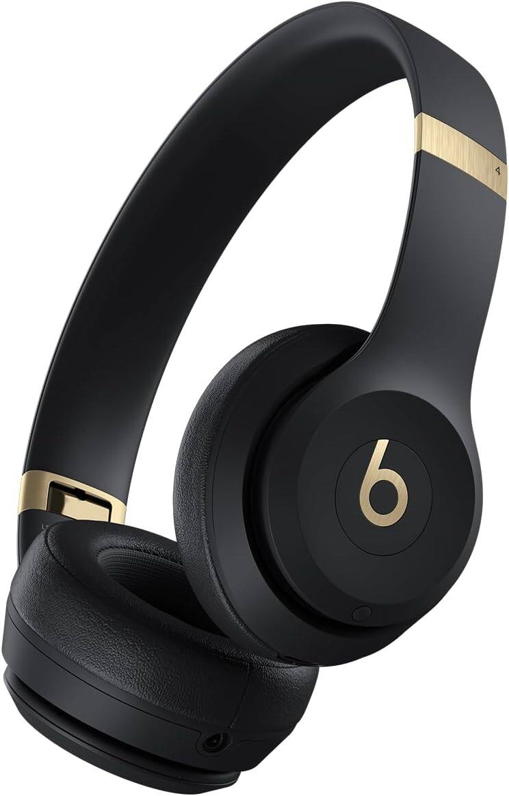 Front. Beats - Beats - Solo 4 True Wireless On-Ear Headphones - Black & Gold - Black.
