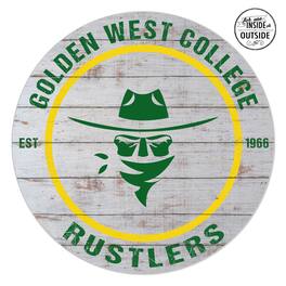 Jardine - Golden West College 20'' x 20'' Indoor/Outdoor Weathered Circle Sign - White