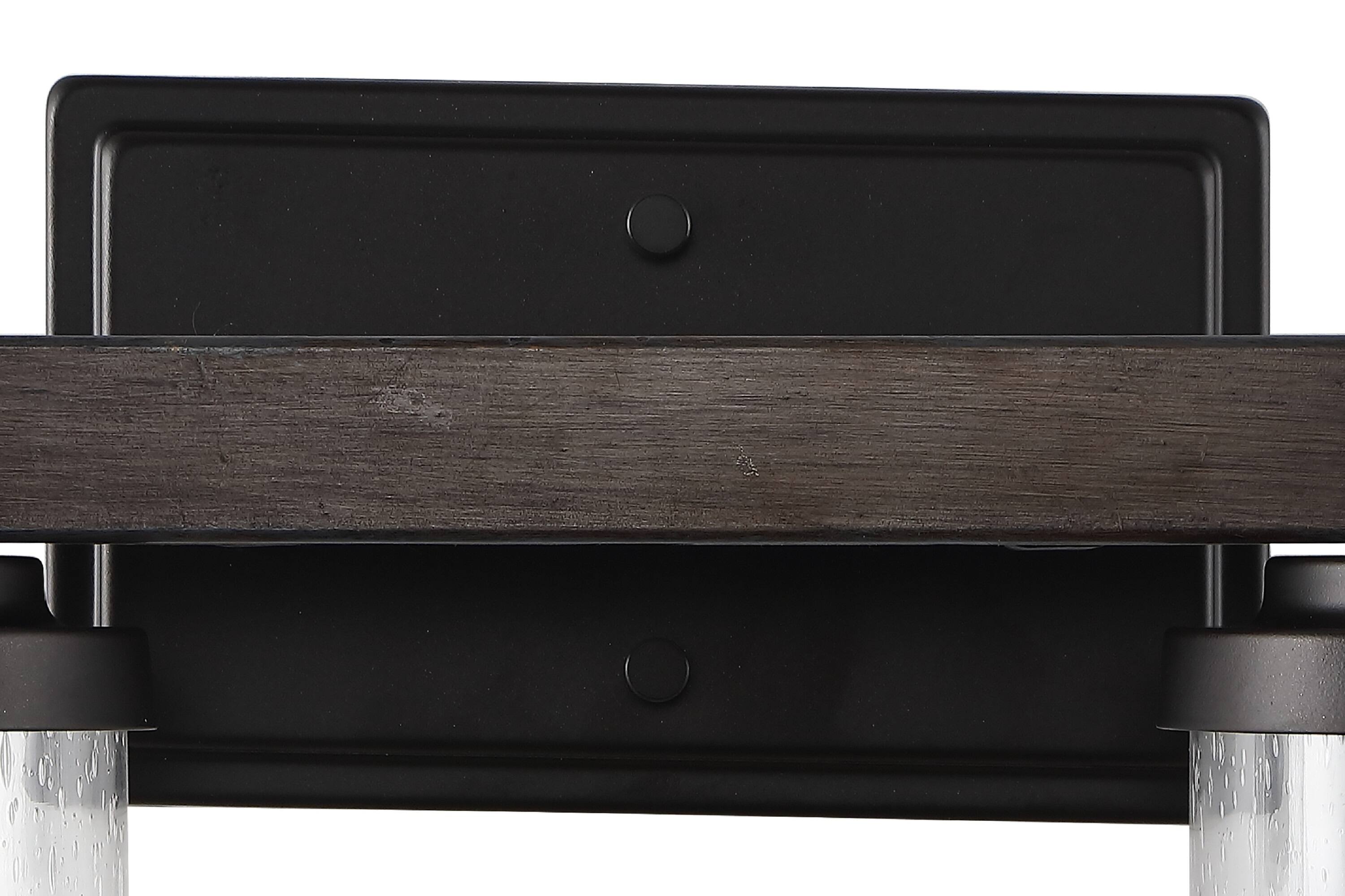 Alt View 5. Jonathan Y - Bungalow 4.5" 1-Light Iron/Seeded Glass Rustic Farmhouse LED Vanity Light, Oil Rubbed Bronze - Oil Rubbed Bronze.
