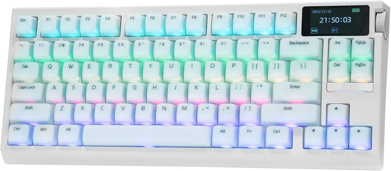 EPOMAKER G84 PRO 75% Wireless Gaming Keyboard with Screen&Knob
