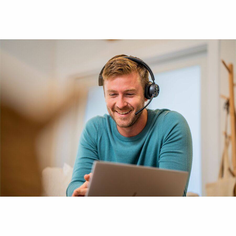 Alt View 2. HP - Poly Voyager 4310 USB-C Headset +BT700 Dongle + Charging Stand - Microsoft Teams Certification - Siri, Google Assistant - Black.
