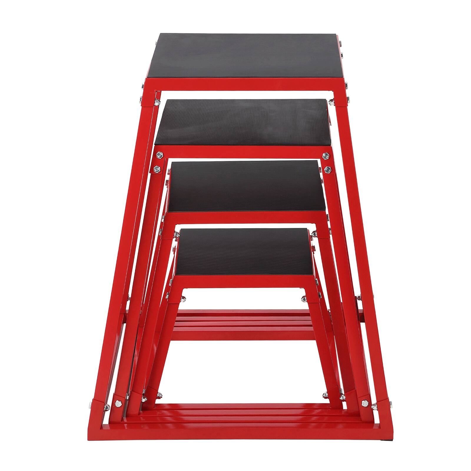 Alt View 1. TROPOW - Plyometric Jump Box, Heavy-Duty Steel Plyo Box with Rubber Pad, 12, 18, 24, 30 Inch Options - red.