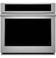 Monogram - Statement 30" Smart Built-In Single Electric True European Convection with Direct Air Wall Oven with No-Preheat Air Fry - Stainless Steel