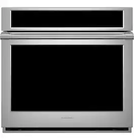 Monogram - Statement 30" Smart Built-In Single Electric Convection Wall Oven with No-Preheat Air Fry and Digital Recipe Box - Stainless Steel