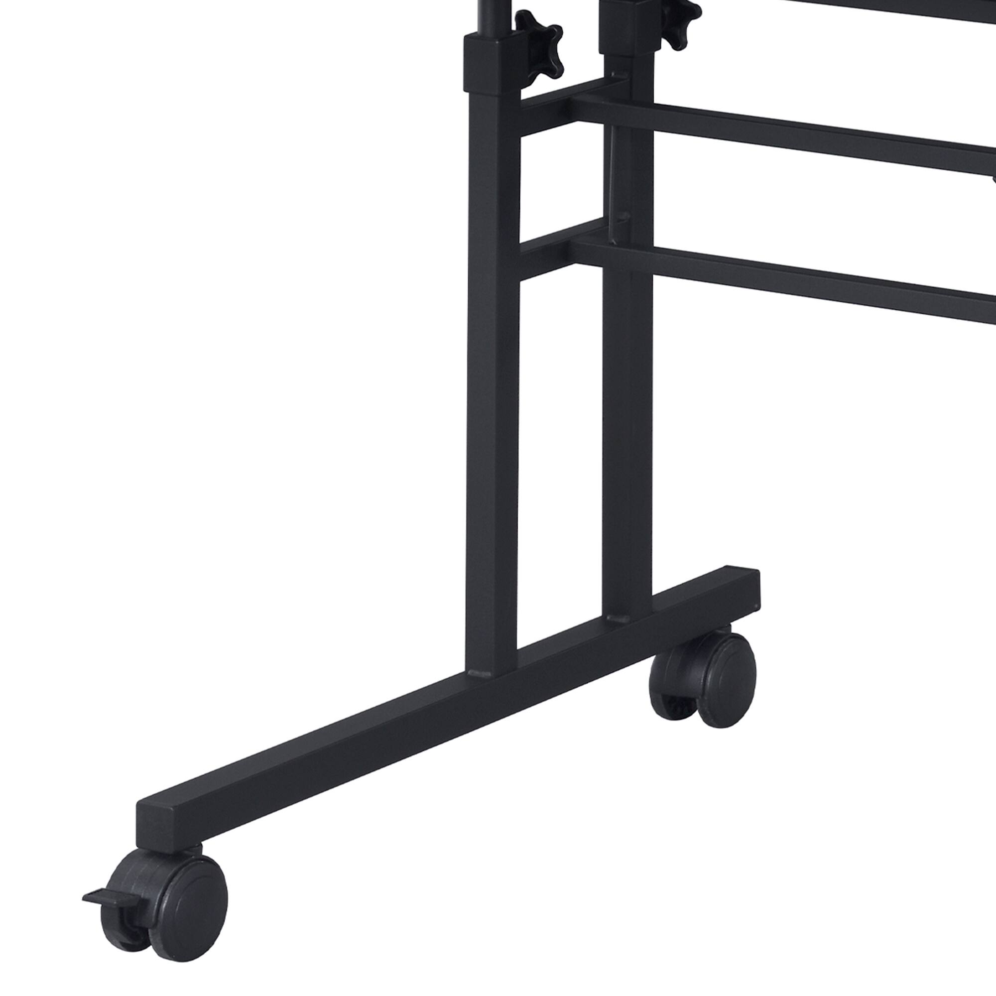 Alt View 8. GOODSILO - Adjustable Height Rolling Writing Desk with Moveable Shelf and Locking Wheels - White.