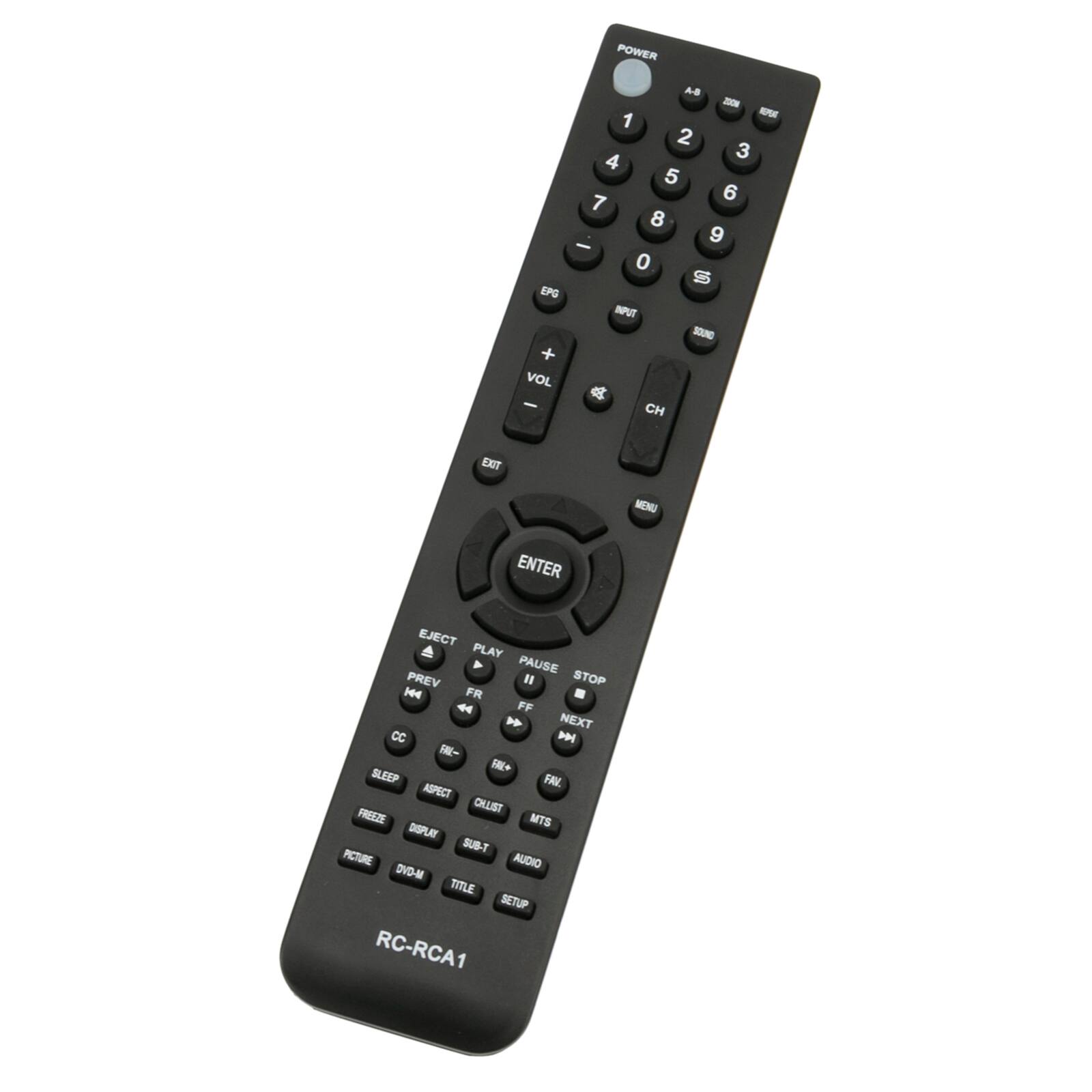 POWER EPG + VOL - A-B - - 1 2 3 4 5 6 7 8 9 - 0 11 INPUT SOUND a CH EXIT MENU ENTER EJECT PLAY PAUSE PREV B STOP 4 FR FF NEXT CC I - F SLEEP FRM ASPECT OLLIST FREEZE MTS DSPUA SUB-T PICTURE AUDIO DVD-M TITLE SETUP RC-RCA1