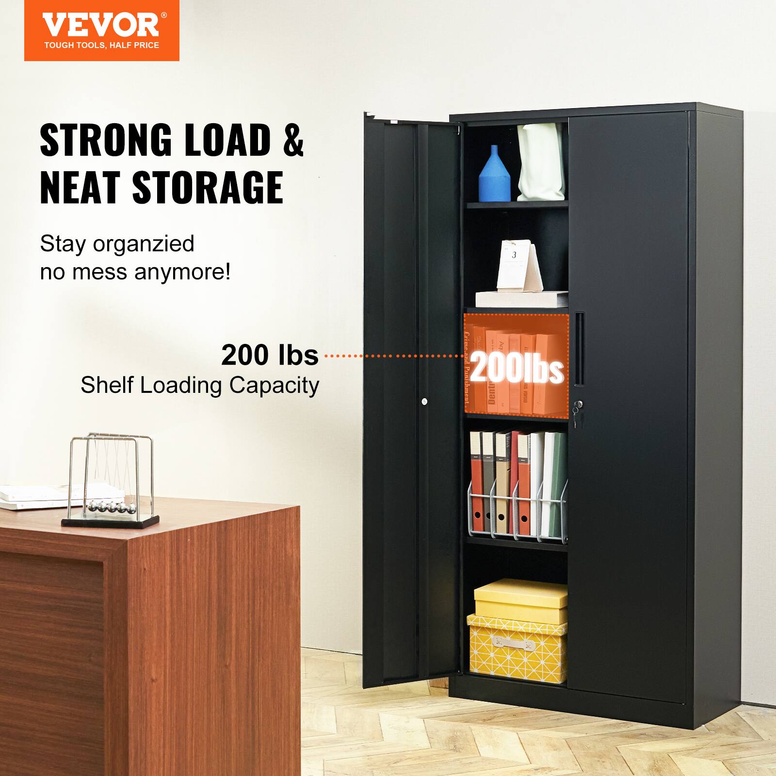 VEVOR TOUGH TOOLS, HALF PRICE STRONG LOAD & NEAT STORAGE
Stay organized no mess anymore!
200 lbs Shelf Loading Capacity
200lbs