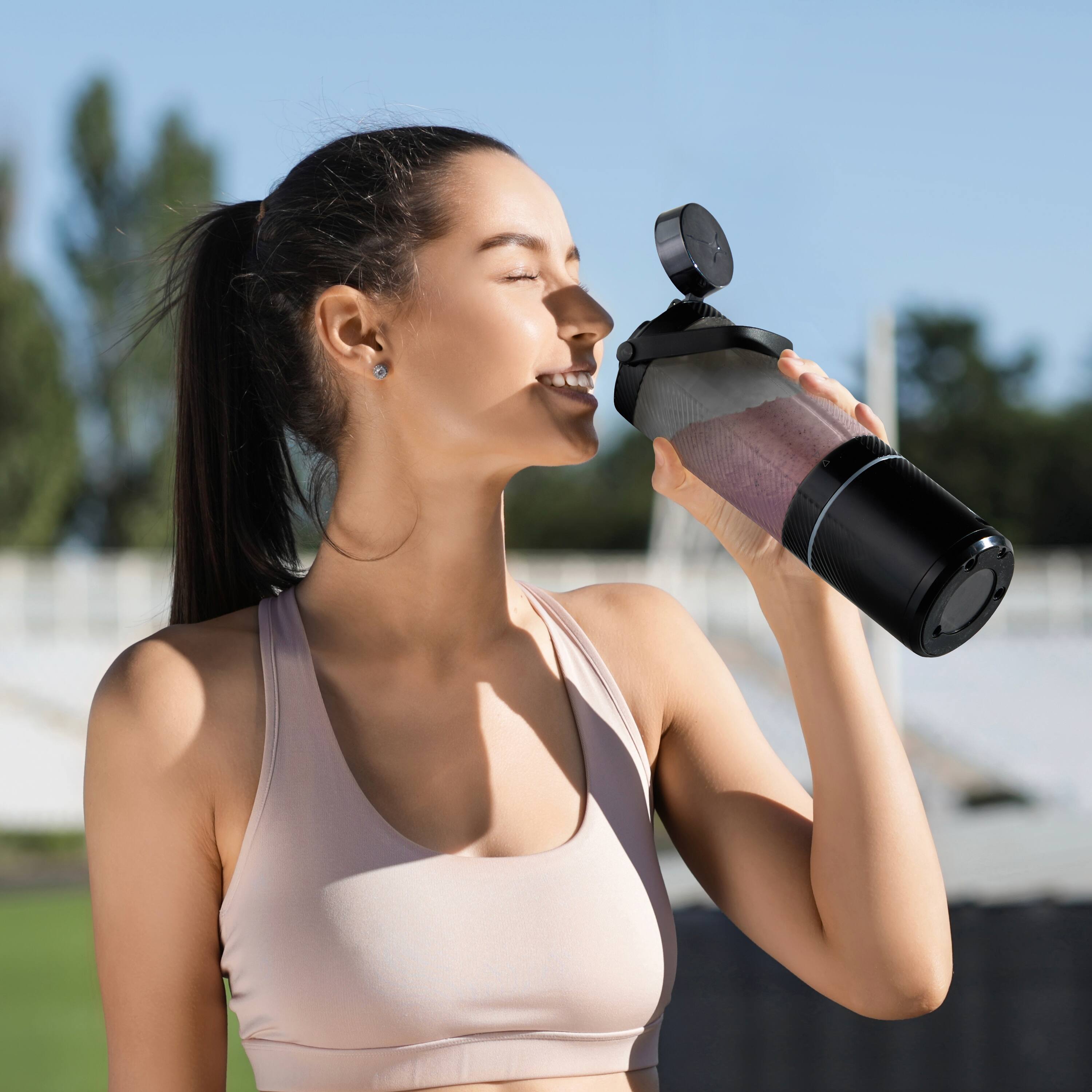 Alt View 1. Oster - GoMax 20oz Portable Blender, Anti-Jam Reversible Blade, Detachable Travel Cup - Black.