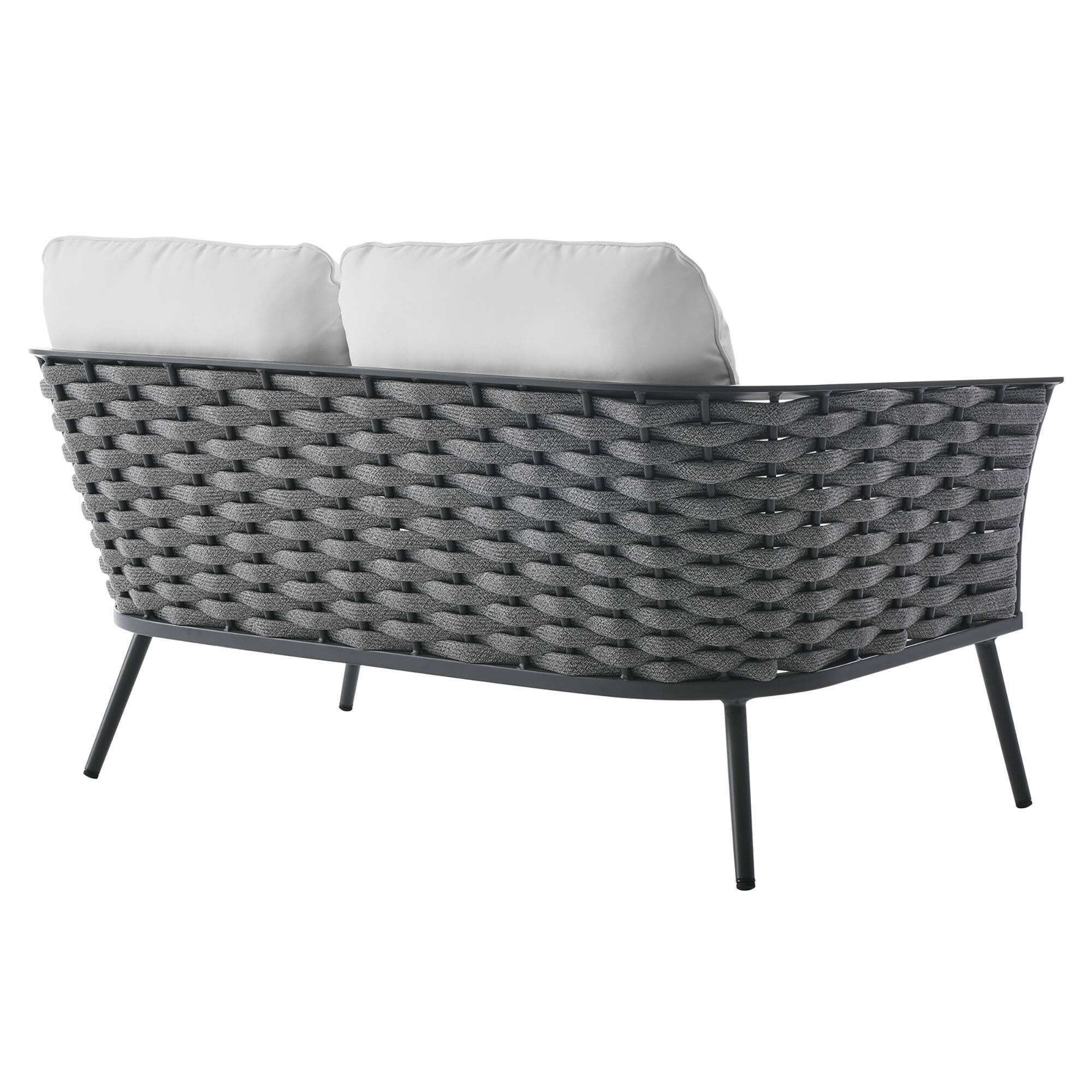 Alt View 2. Modway - Stance Outdoor Patio Aluminum Loveseat by Modway - Gray White.