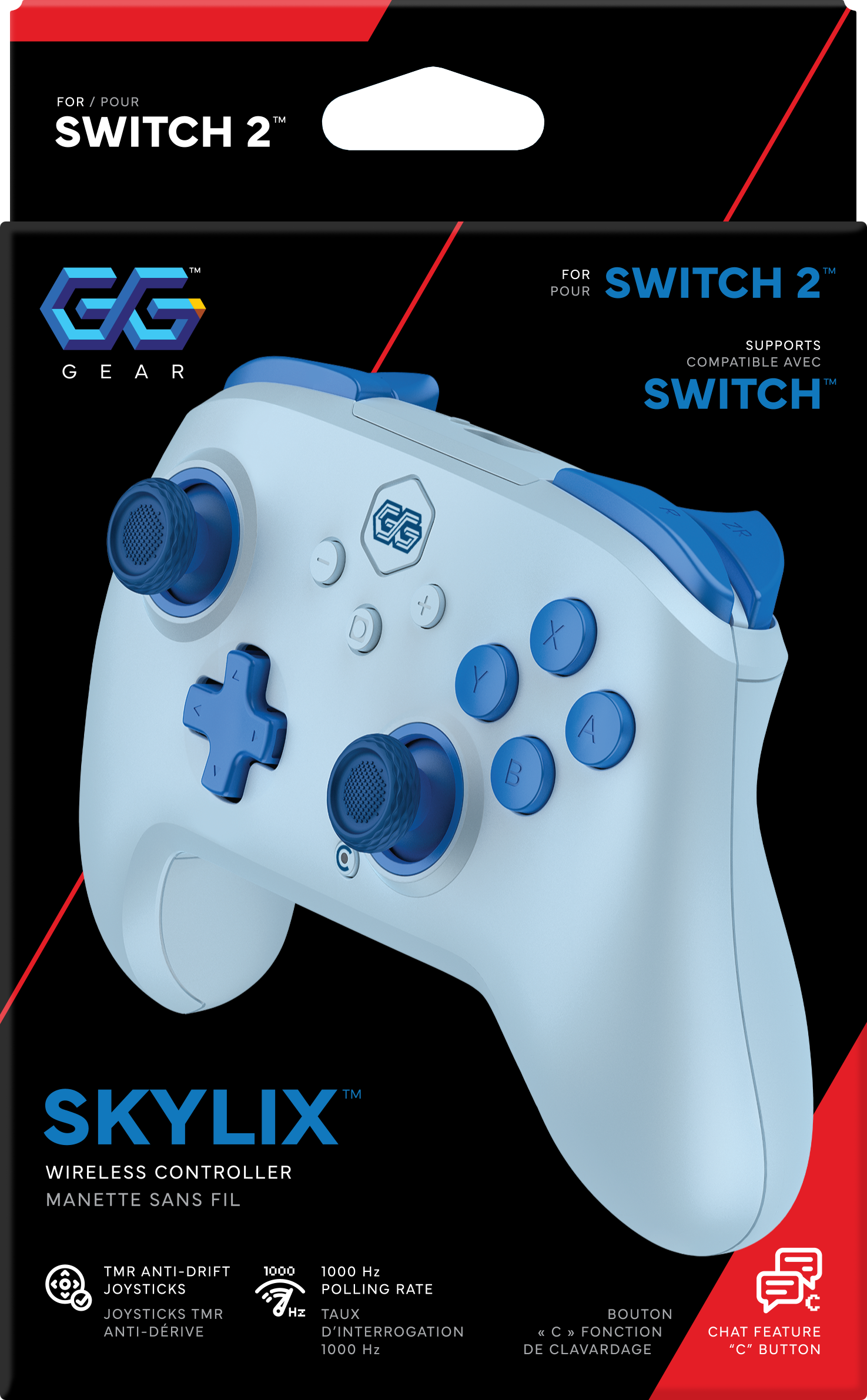 GG Gear - SKYRIX Pro Wireless Controller for Nintendo Switch 2 and Switch - Pink