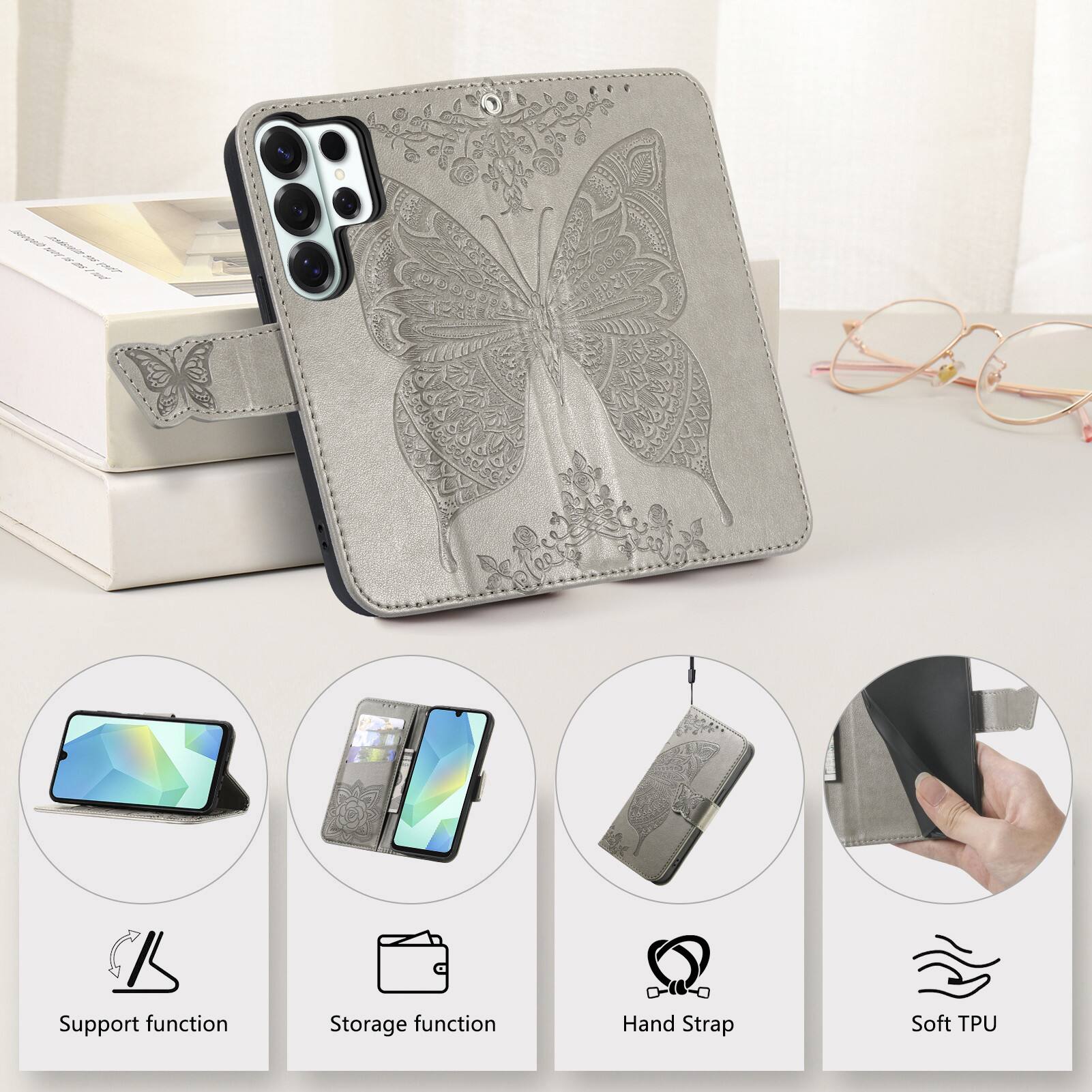 Support function  
Storage function  
Hand Strap  
Soft TPU