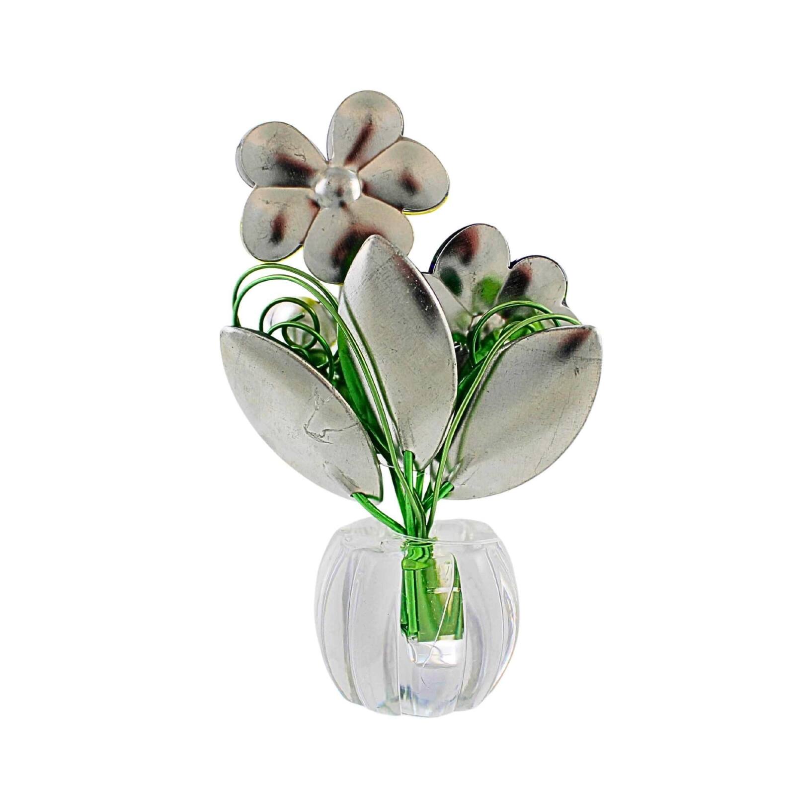 Left. Ganz - Ganz Pansy Posy Pot Acrylic Multicolored Flower Figurine 4 inch - Purple.