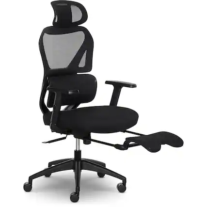 Front. Sharper Image - Sharper Image S-850 Heated Ergonomic Mesh Swivel Executive Massage Chair - Black.