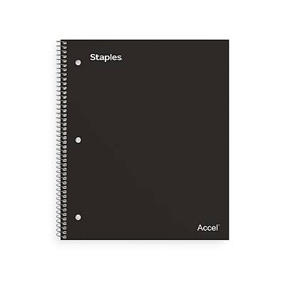 Staples - Premium 1-Subject Notebook, 8.5" x 11", College Ruled, 100 Sheets - Black