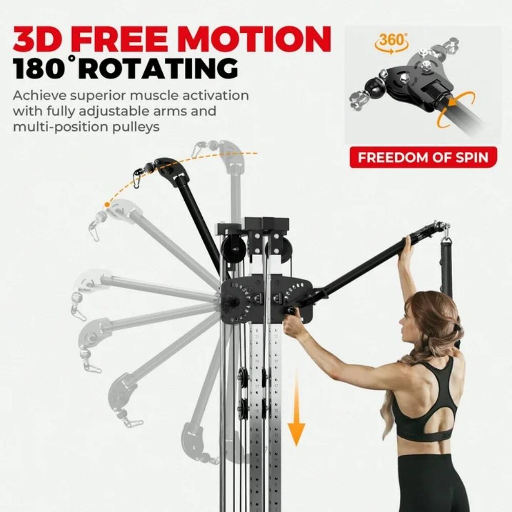 3D FREE MOTION  
180° ROTATING  

Achieve superior muscle activation with fully adjustable arms and multi-position pulleys  

FREEDOM OF SPIN