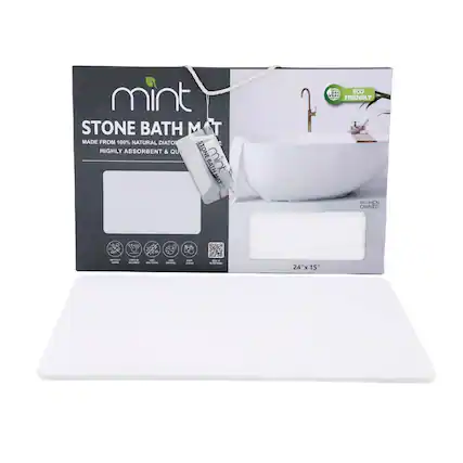 mint STONE BATH MAT
MADE FROM 100% NATURAL DIATO
HIGHLY ABSORBENT & QUIET
ECO FRIENDLY
WOMEN OWNED
24"x 15"
