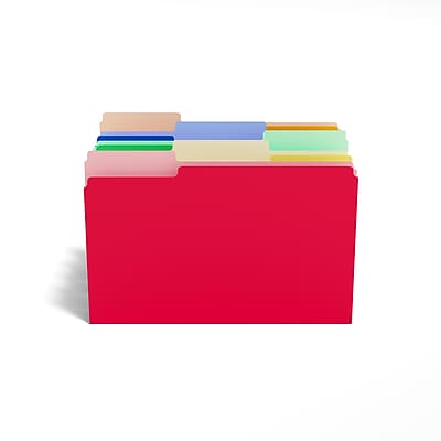 Alt View 1. Staples - Staples File Folders, 1/3-Cut Tab, Letter Size, Assorted, 100/Pack (ST22953-CC) - Assorted Colors.