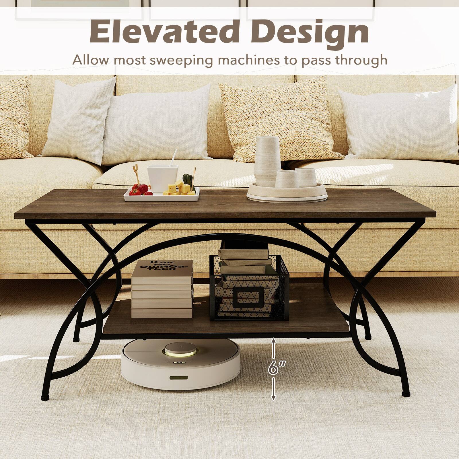 Elevated Design  
Allow most sweeping machines to pass through