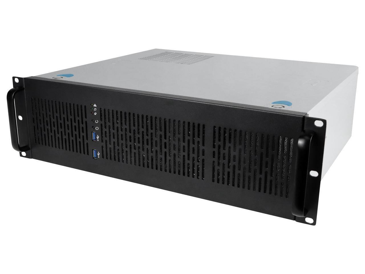 Front. Rosewill - Rosewill 3U Rackmount Case | 6x3.5" Bays | ATX | 2x80mm Fans | 2xUSB 3.0 | Silver/Black - RSV-Z3100U - Silver/Black.