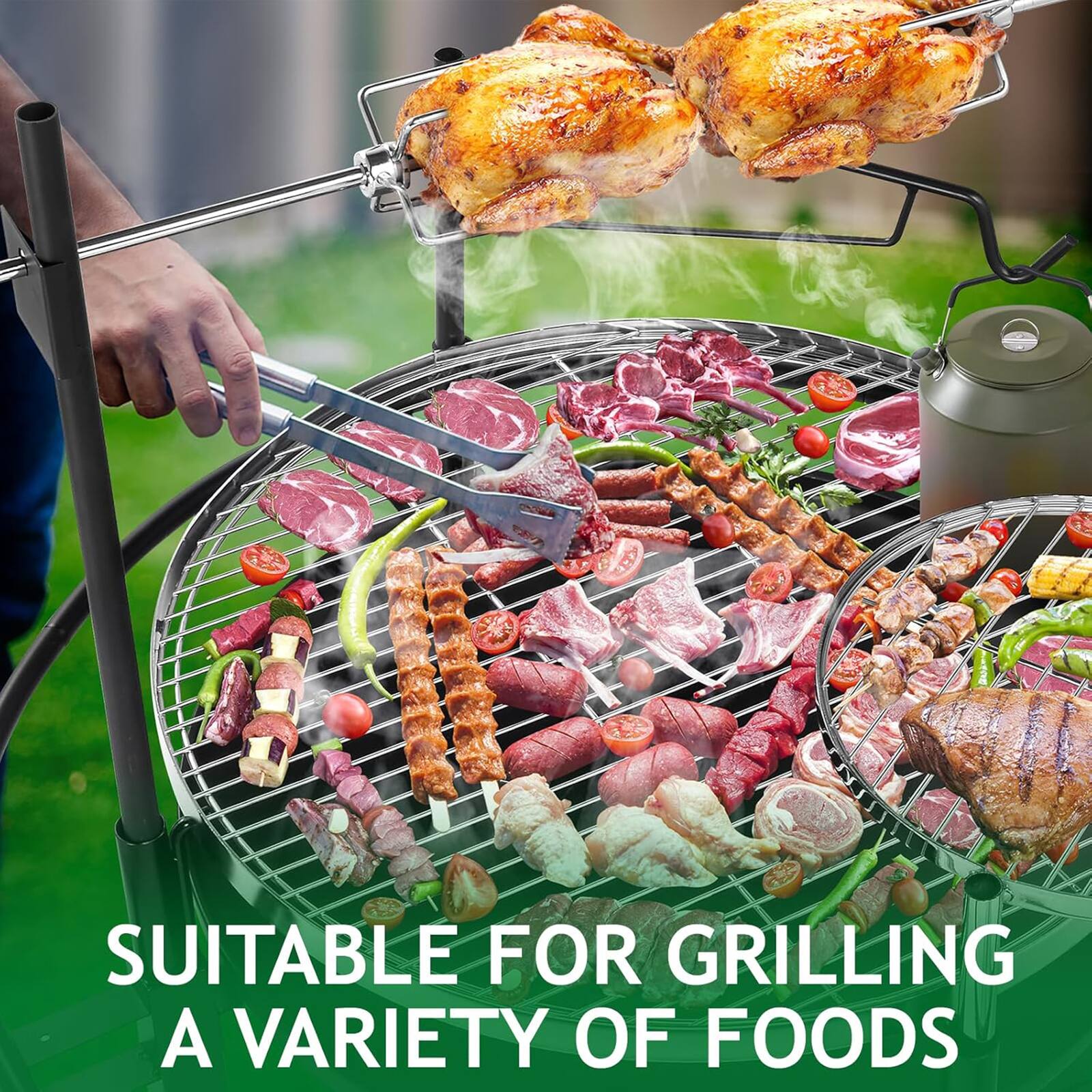 SUITABLE FOR GRILLING A VARIETY OF FOODS