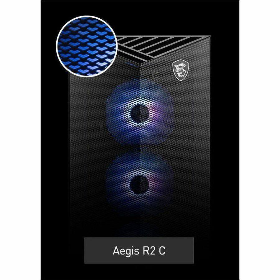Alt View 1. MSI - MSI Aegis R2 14th Aegis R2 C14NVV9-1440US Gaming Desktop Computer - Intel Core i9 14th Gen i9-14900F - 32 GB - 1 TB SSD - Black.