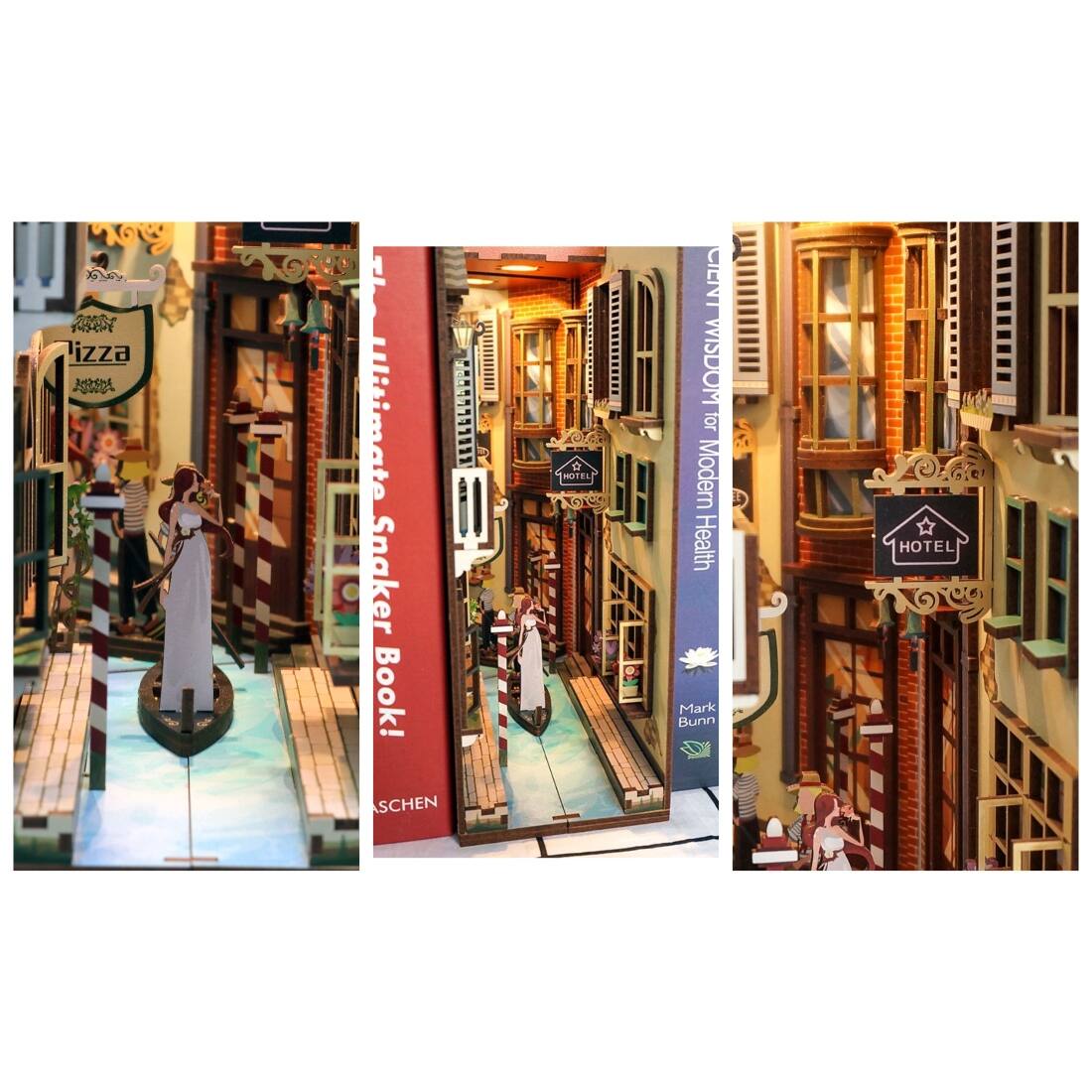 Alt View 1. 3D Puzzle - DIY 3D Book Nook Kit Travel in Venice 127pcs.