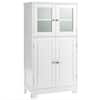 Front. Costway - Costway Bathroom Floor Storage Cabinet Kitchen Cupboard w/Doors&Adjustable Shelf - White.