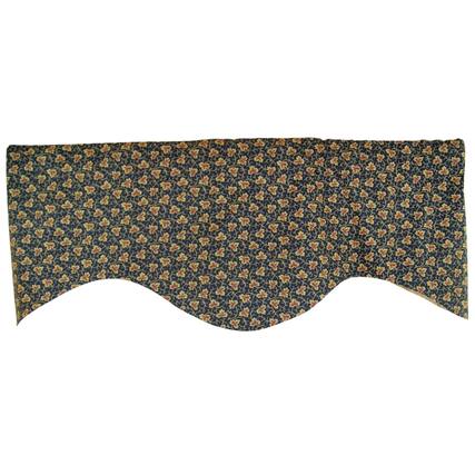 Front. RLF Home - RLF Home Fenia Cornice 100% Cotton with Fully Lined 3" Rod Pocket Valnance for Windows 50" x 17" Blue - Blue.