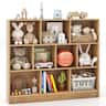 Costway - 10-Cube Bookcase for Kids 41"Wooden Toy Storage Organizer for Kid’s Room - Natural