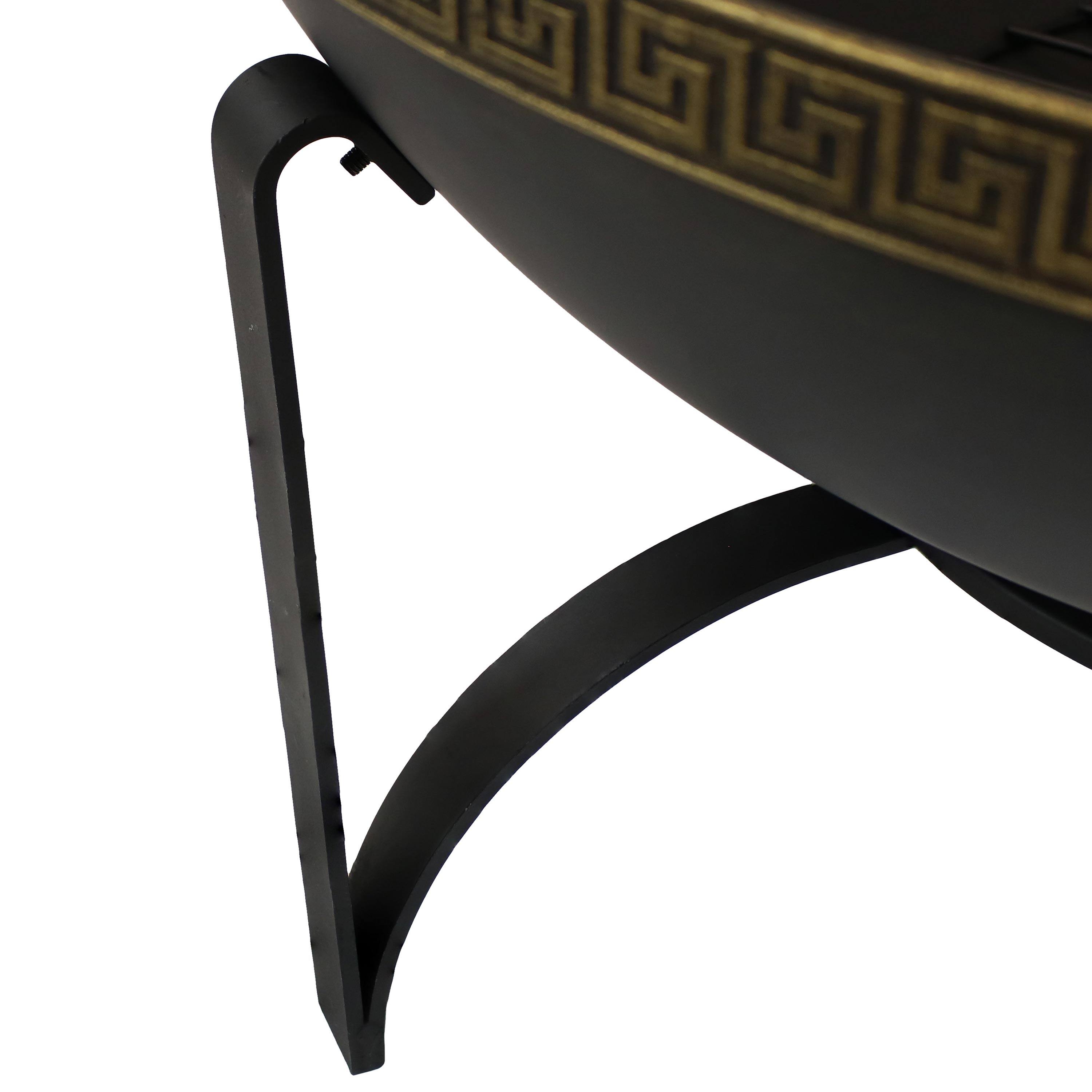 Alt View 6. Sunnydaze - 26 in Steel Outdoor Fire Bowl with Handles and Spark Screen - Black.