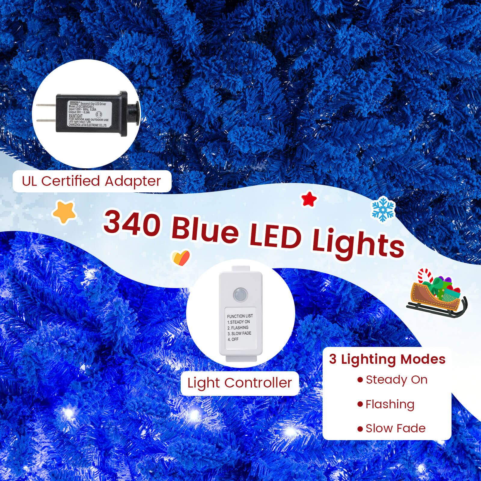 - UL Certified Adapter
- 340 Blue LED Lights
- Light Controller
- 3 Lighting Modes
  - Steady On
  - Flashing
  - Slow Fade