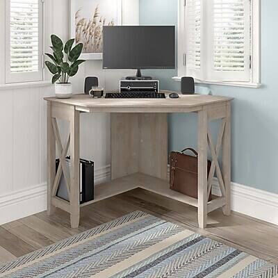 Alt View 1. Bush Furniture - 34"W Small Corner Desk(KWD134WG-03) - Washed Gray.