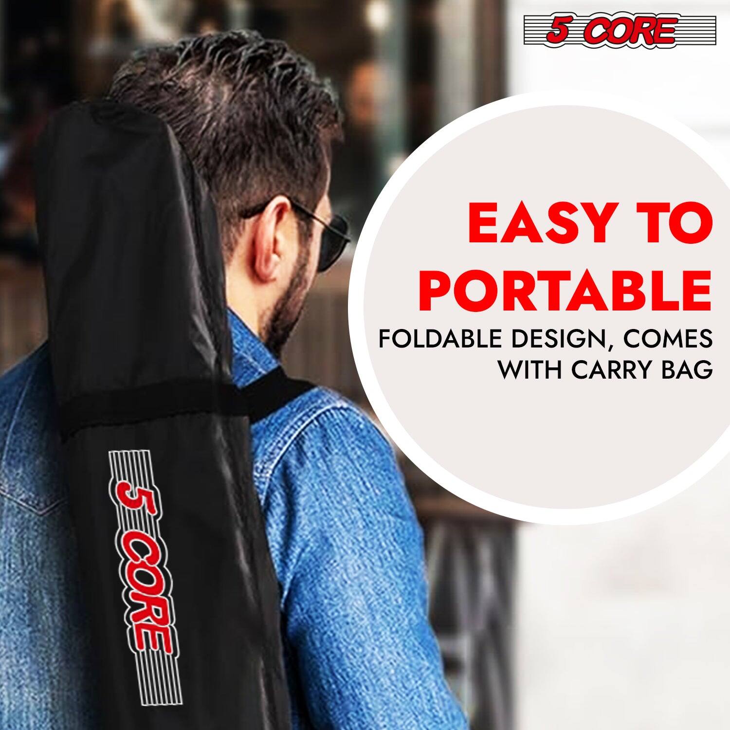 5 CORE EASY TO PORTABLE FOLDABLE DESIGN, COMES WITH CARRY BAG
