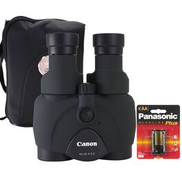 Canon - 12x36 IS III Image Stabilized Binoculars with 2X AA Battery and Charger - Black