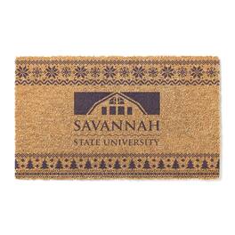 Jardine - Savannah State Tigers 18" x 30" Holiday Coir Doormat - Brown
