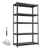 Front. VEVOR - Storage Shelves, 5-Tier Adjustable, 3000 lbs Capacity, Heavy Duty Garage Storage Shelving Unit, Metal Utility Rack Shelf - Black.