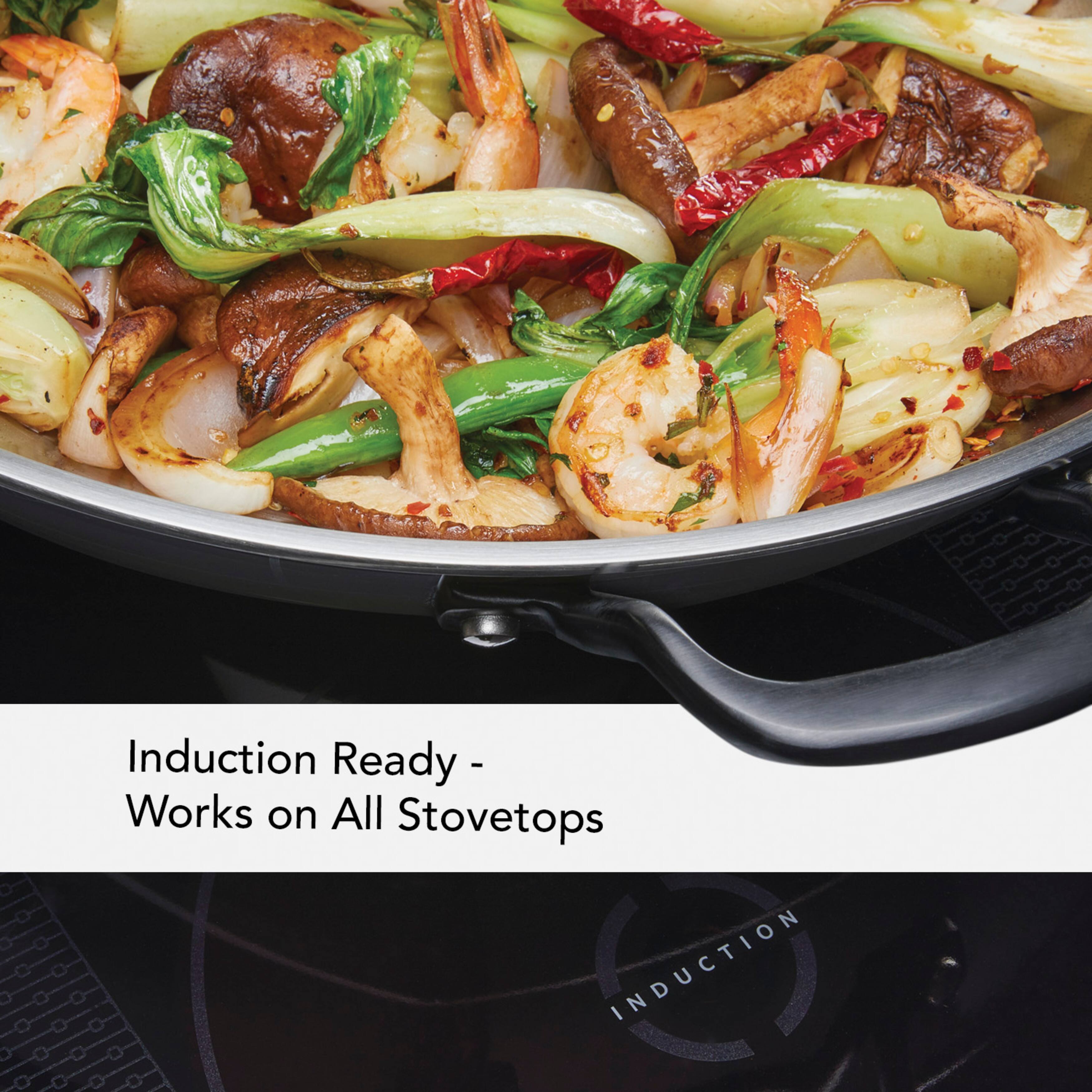 Alt View 12. KitchenAid - KitchenAid 5-Ply Clad Stainless Steel Induction Wok, 15-Inch, Polished Stainless Steel - Silver.