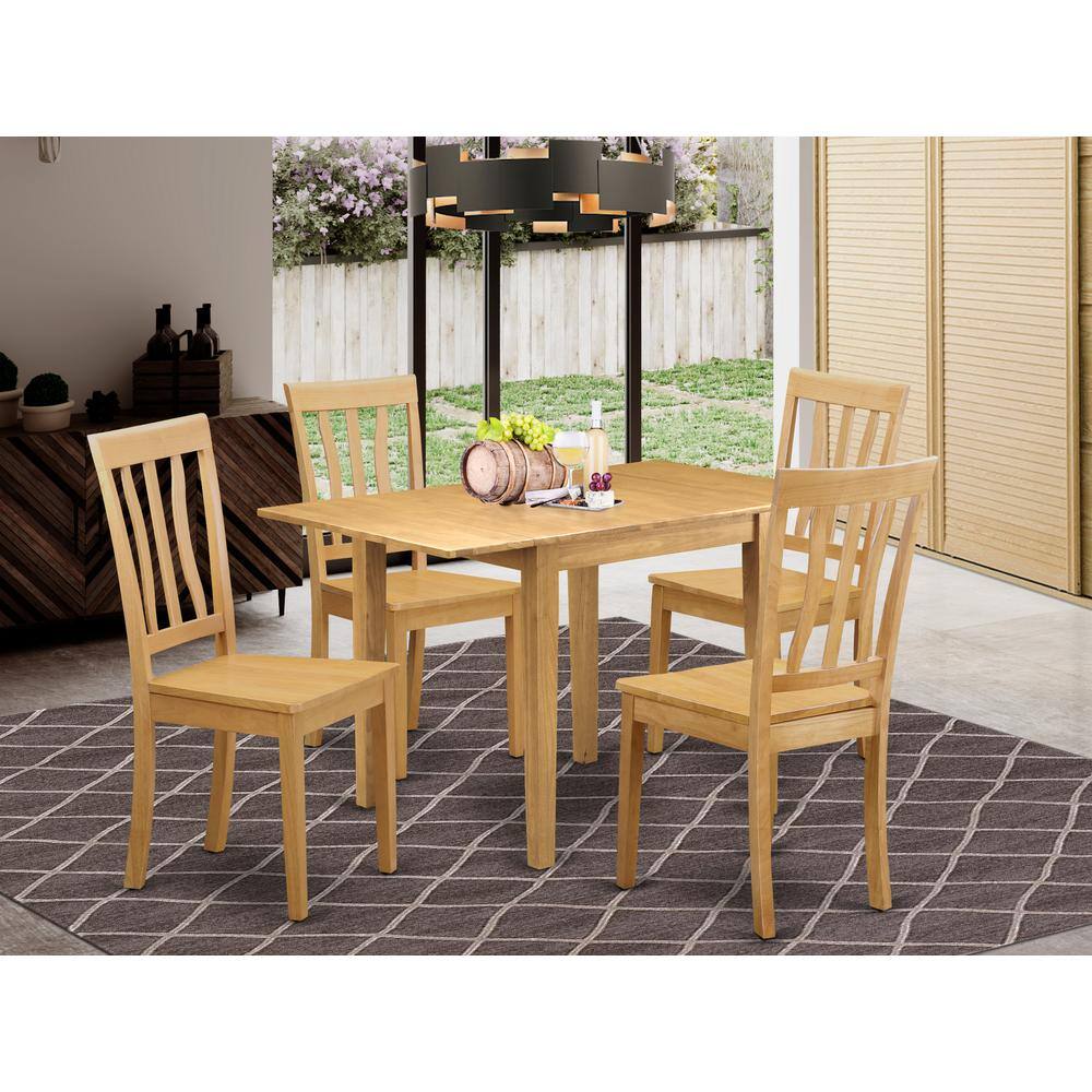 Angle. East West Furniture - Dining Room Set Oak - Brown.