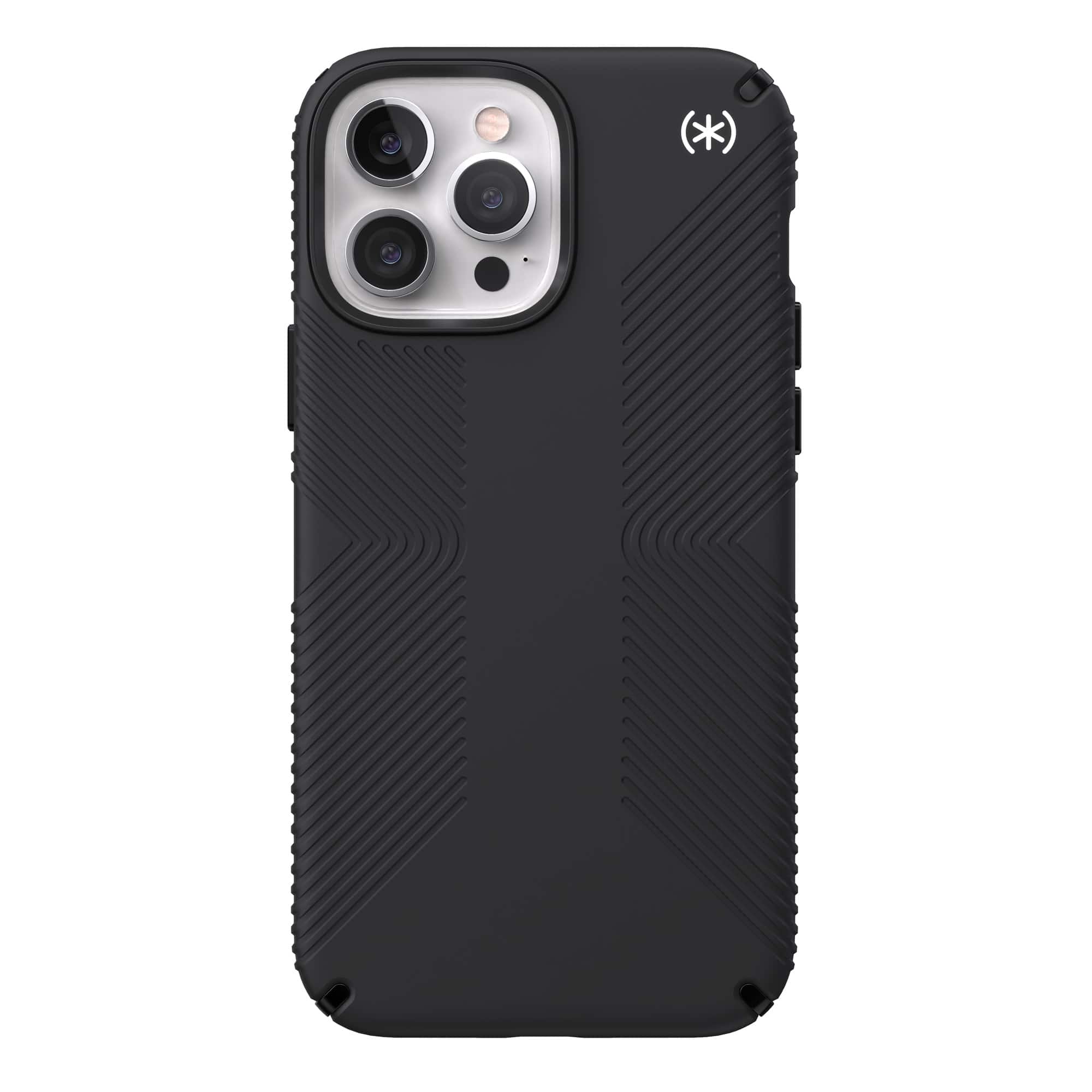 Front. Speck - Presidio2 Grip with Magsafe for iPhone 13 Pro Max/12 Pro Max - BLACK/BLACK/WHITE.